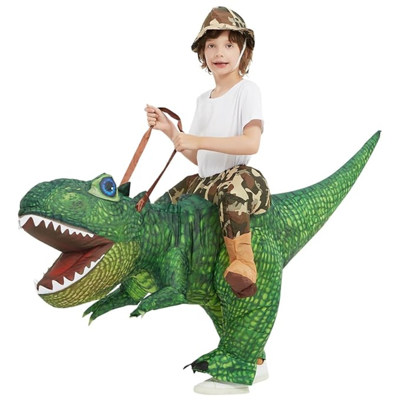 GOOSH Inflatable Dinosaur Halloween Riding Diplodocus Air Costume for Kids and Adults